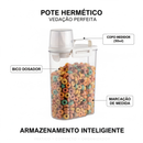 Pote Hermético Multiuso com Copo Medidor e Bico Dosador — Armazenamento Prático para Cozinha e Lavanderia